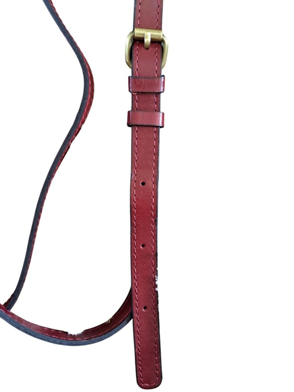 Patricia Nash Small Leather Crossbody Bag Purse Adjustable Burgundy Supple - Picture 14 of 16